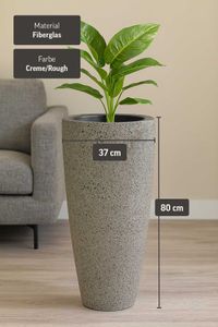 Pflanzkübel Blumenkübel Fiberglas CITY creme rough
