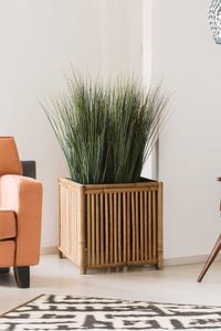 Pflanzkübel Blumenkübel Bambus natur BLOCK Würfel 