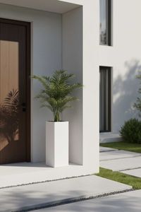 Pflanzkübel Blumenkübel Zink "Block", Weiß