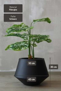 Pflanztopf Pflanzkübel Fiberglas BERBELIT Schwarz Matt
