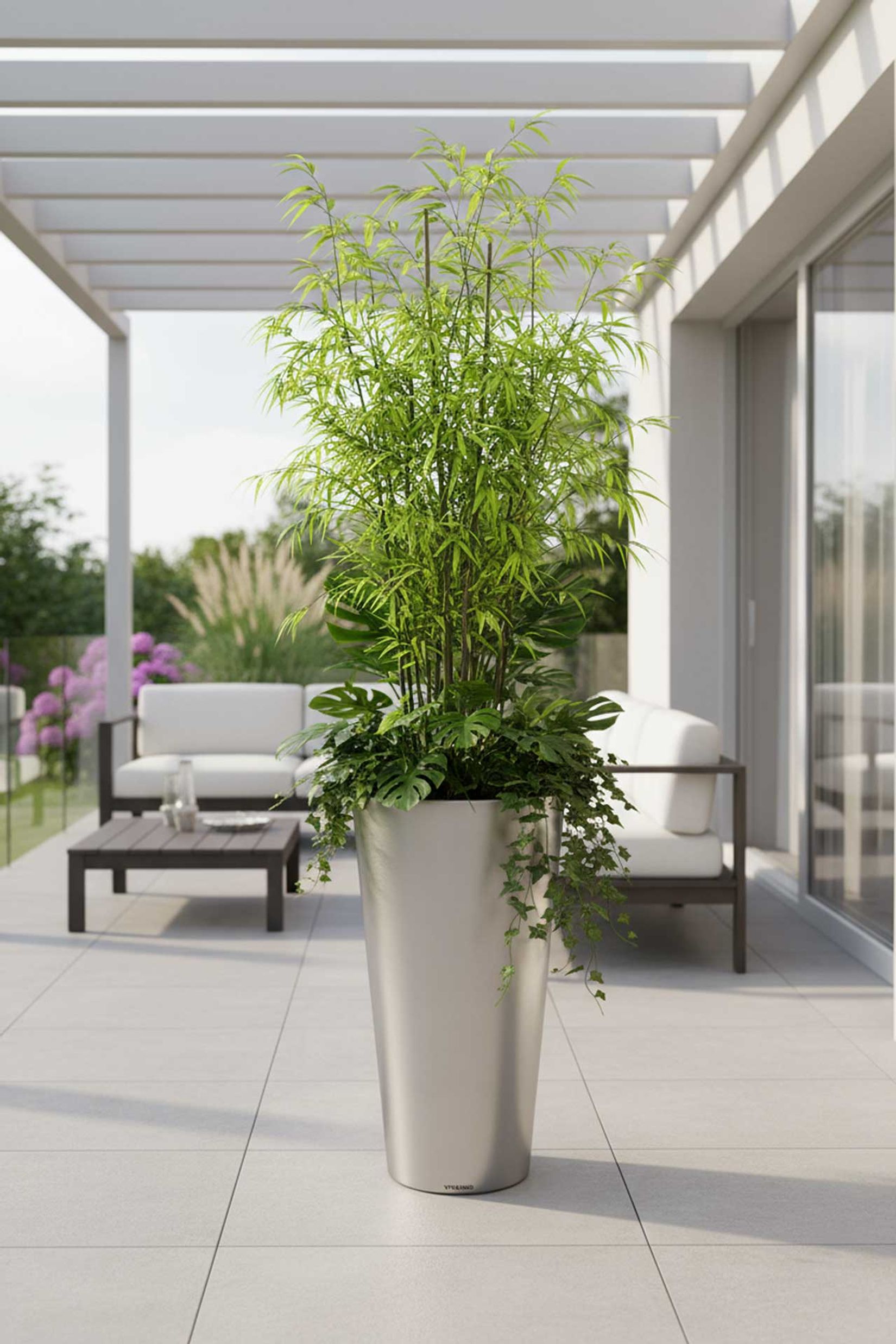 Pflanzkübel Blumenkübel Edelstahl "Rondo", Gebürstet