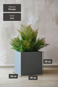 Pflanzkübel Blumenkübel Fiberglas Graphitgrau BLOCK