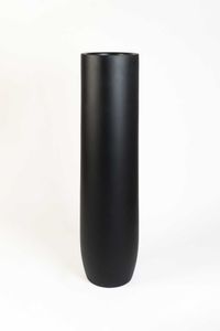 Pflanzgefäß Bodenvase SOLERIO Fiberglas Schwarz Matt