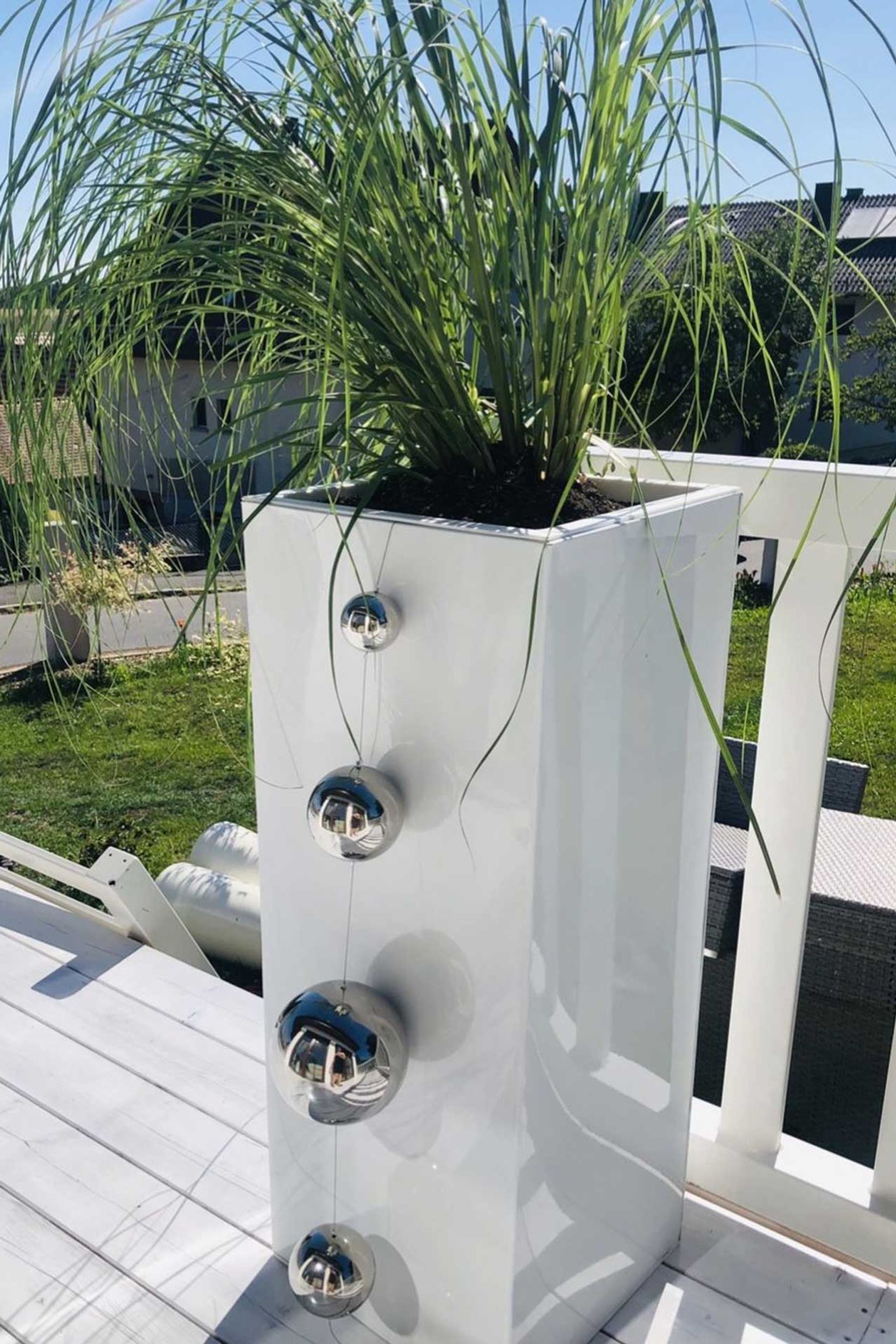 Pflanzkübel Blumenkübel Zink "Block", Weiß