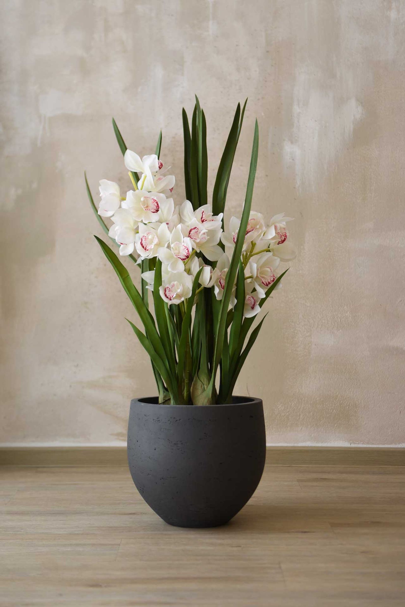 Pflanzkübel Blumentopf Fiberglas RAFIOT Anthrazit