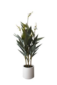 Kunstpflanze Blumenrohr in cremefarbenem Dekotopf CANNA weiß