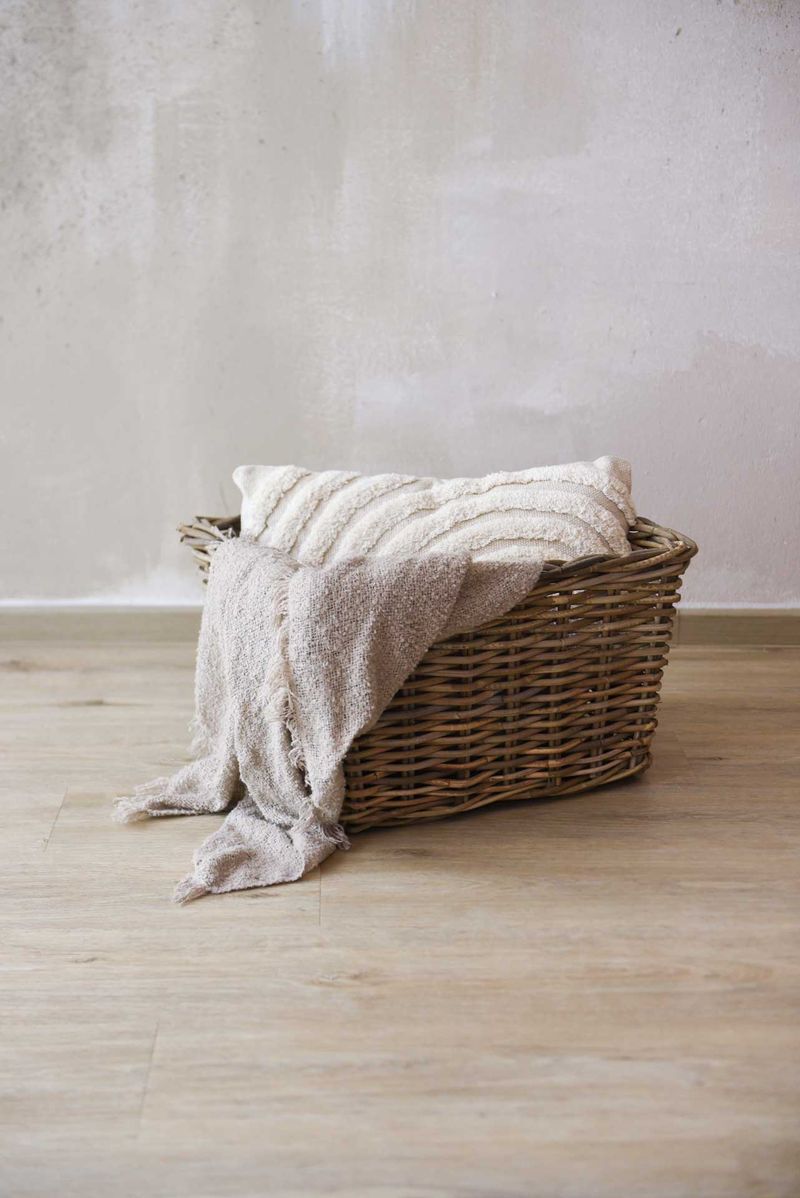 Aufbewahrungskorb Dekokorb Rattan CESTA Grau Natur | 50x40x30 cm | 80001310150