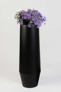 Pflanzkübel Bodenvase Fiberglas BERBELO Schwarz Matt