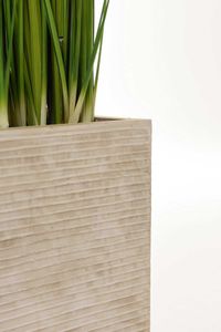 Pflanzkübel Pflanztrog Fiberglas "Maxi", Beige gestreift