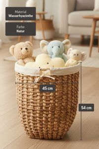 Korb Wäschekorb TINOZZA Wasserhyazinthe Natur