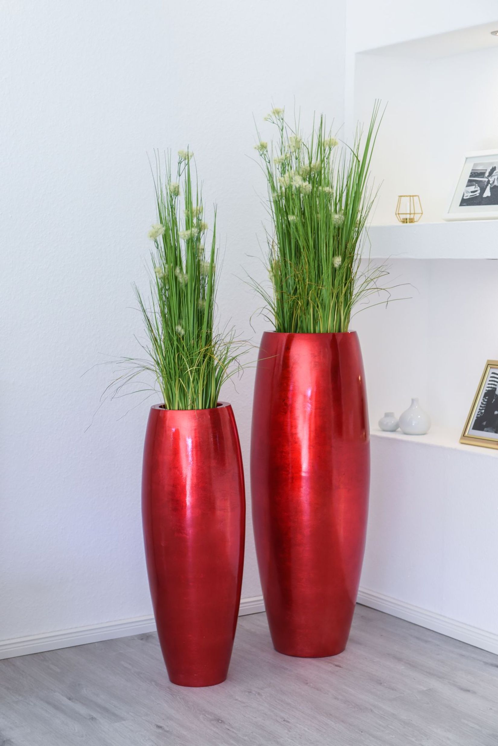 Exklusiver Pflanzkübel Fiberglas "Magnum", Rot Hochglanz