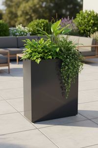 Raumteiler mit Rollen pulverbeschichteter Edelstahl "Elemento", Anthrazit Raumteiler mit Rollen pulverbeschichteter Edelstahl "Elemento", Anthrazit