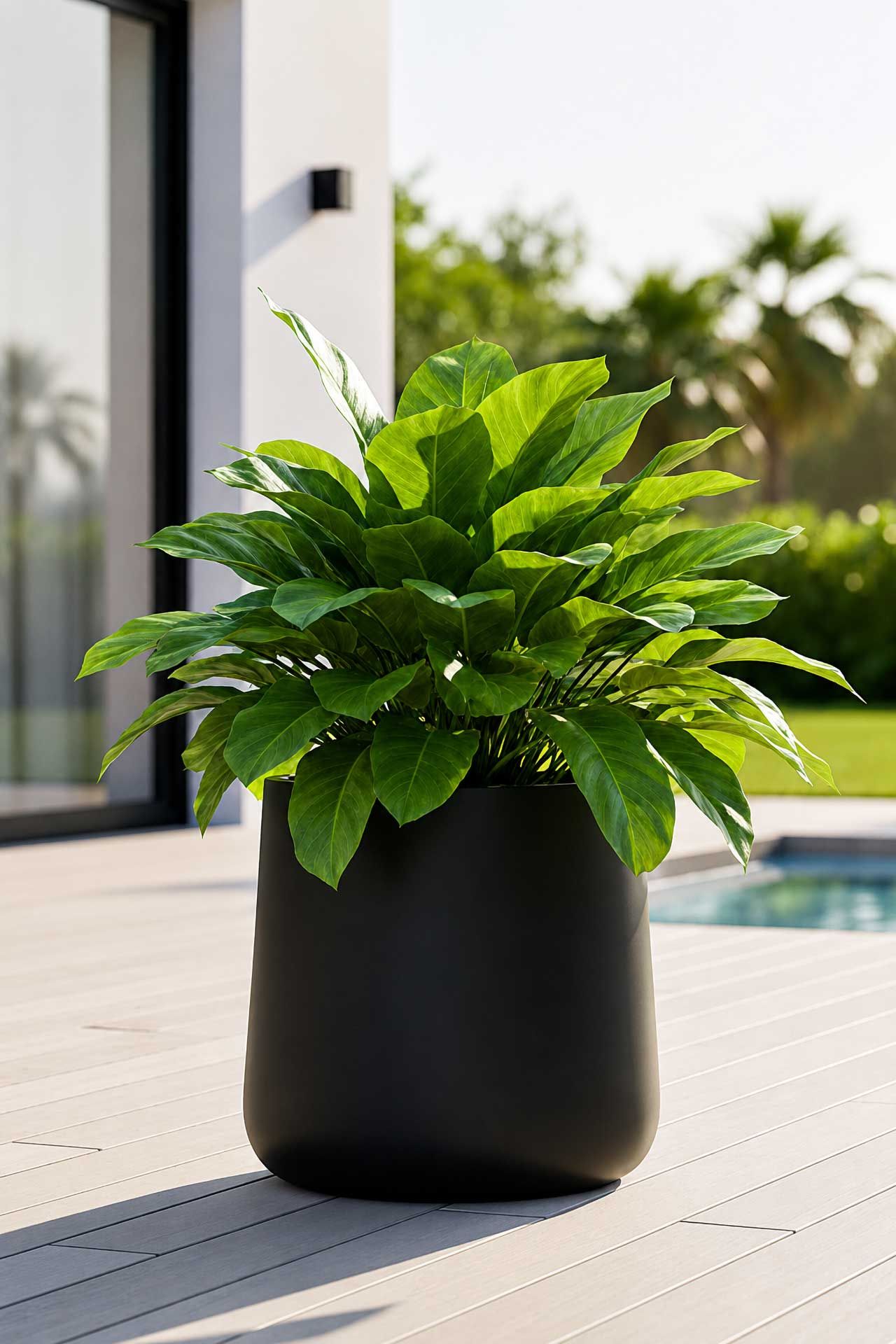 Pflanzkübel Blumentopf rund VEKRA Schwarz Matt | 48x50 cm | 5011035550