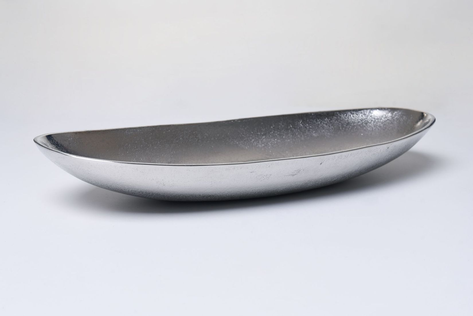 Dekoschale Schale Tischdeko oval Metall Aluminium DIJON silber