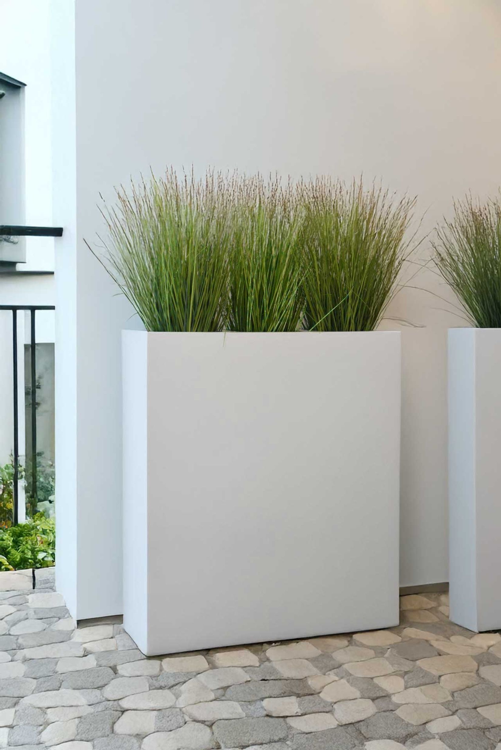 Pflanzkübel Raumteiler Fiberglas ELEMENTO 100 Weiß Matt