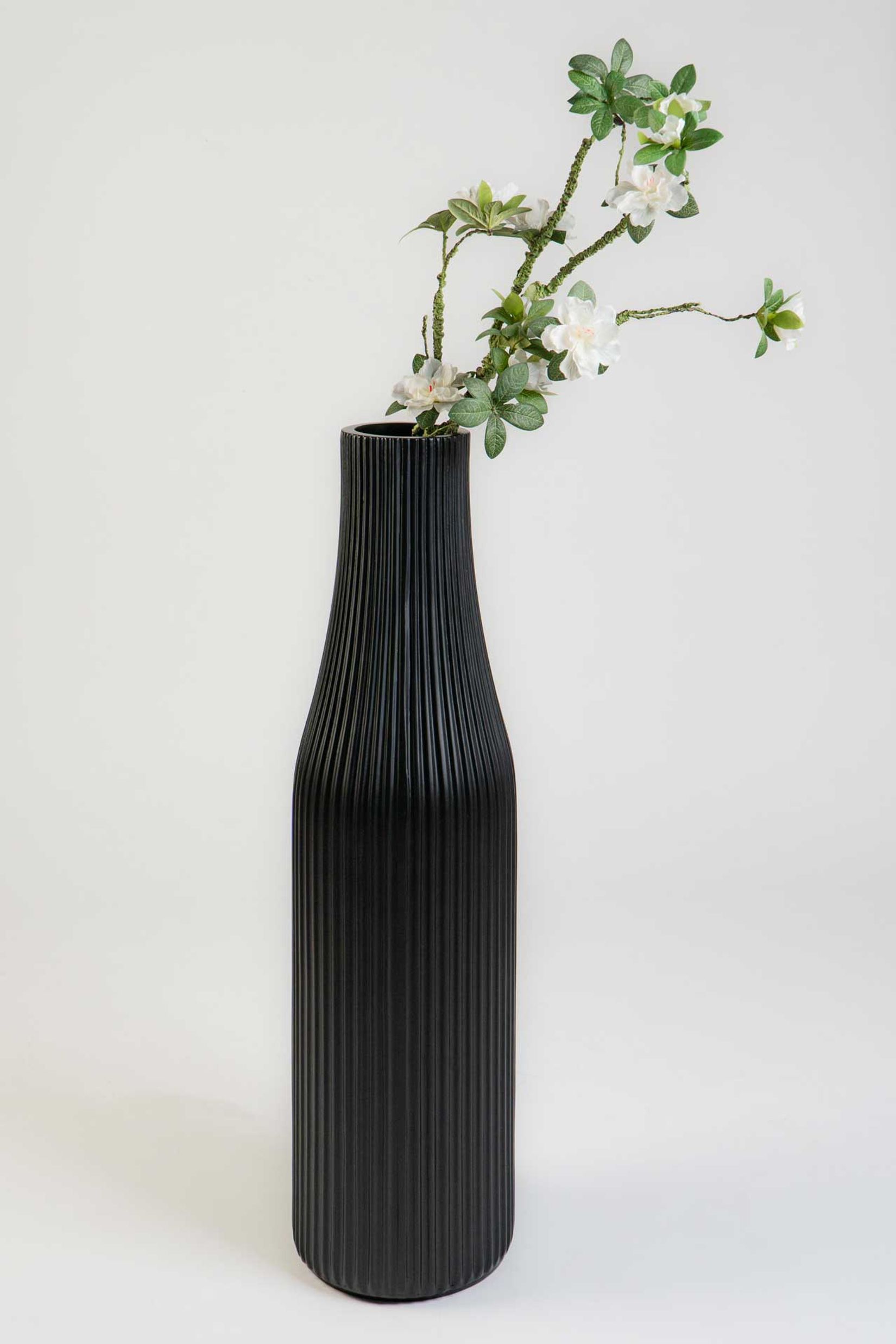 Bodenvase Fiberglas VERTIGO Schwarz Matt 