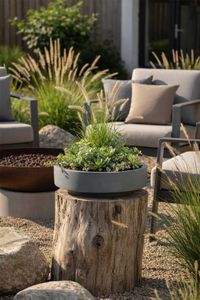 Pflanzschale Dekoschale rund Fiberglas ESCADA LOW Beton-Design Grau Pflanzschale Dekoschale rund Fiberglas ESCADA LOW Beton-Design Grau
