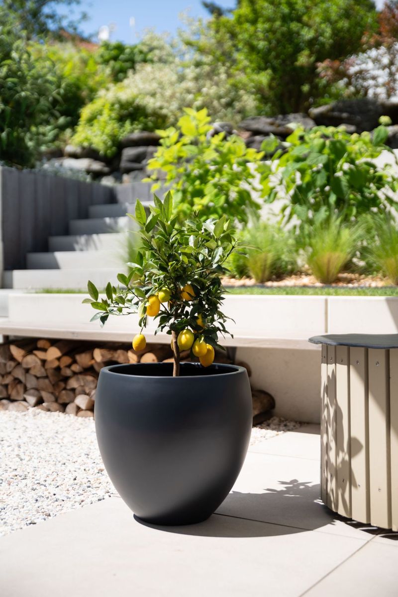 Blumentopf rund - frostsicher für außen, Fiberglas | 40x40 cm | 15091034340
