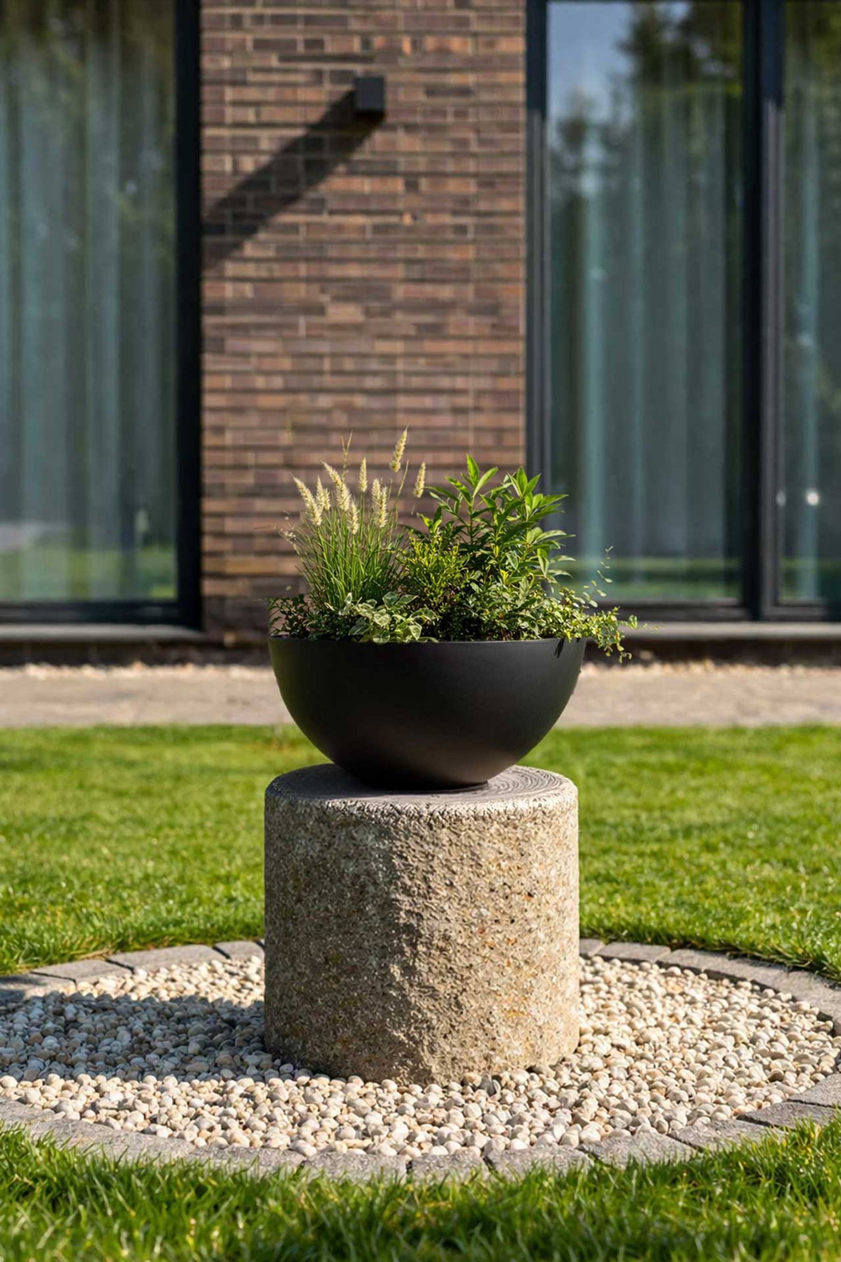 Dekoschale CUENCO Fiberglas 39x18 cm Schwarz