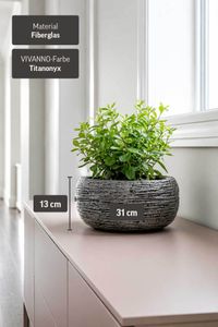 Pflanztopf POTTA Fiberglas 31x13 cm Silber
