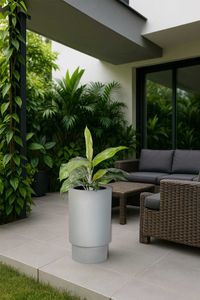 Pflanztopf Pflanzkübel Fiberglas ESCADA Beton-Design Grau