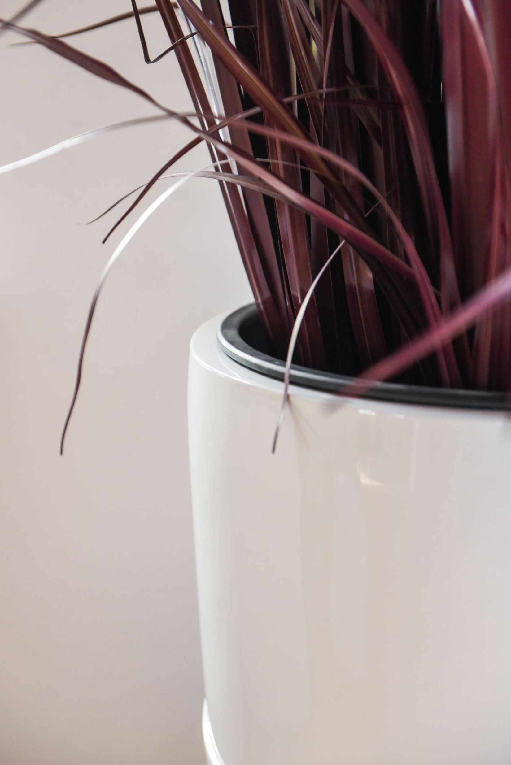 Exklusiver Blumenkübel Pflanzkübel Fiberglas MOENA - Weiß Hochglanz