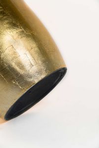 Pflanzgefäß Bodenvase SOLERIO Fiberglas Gold Hochglanz