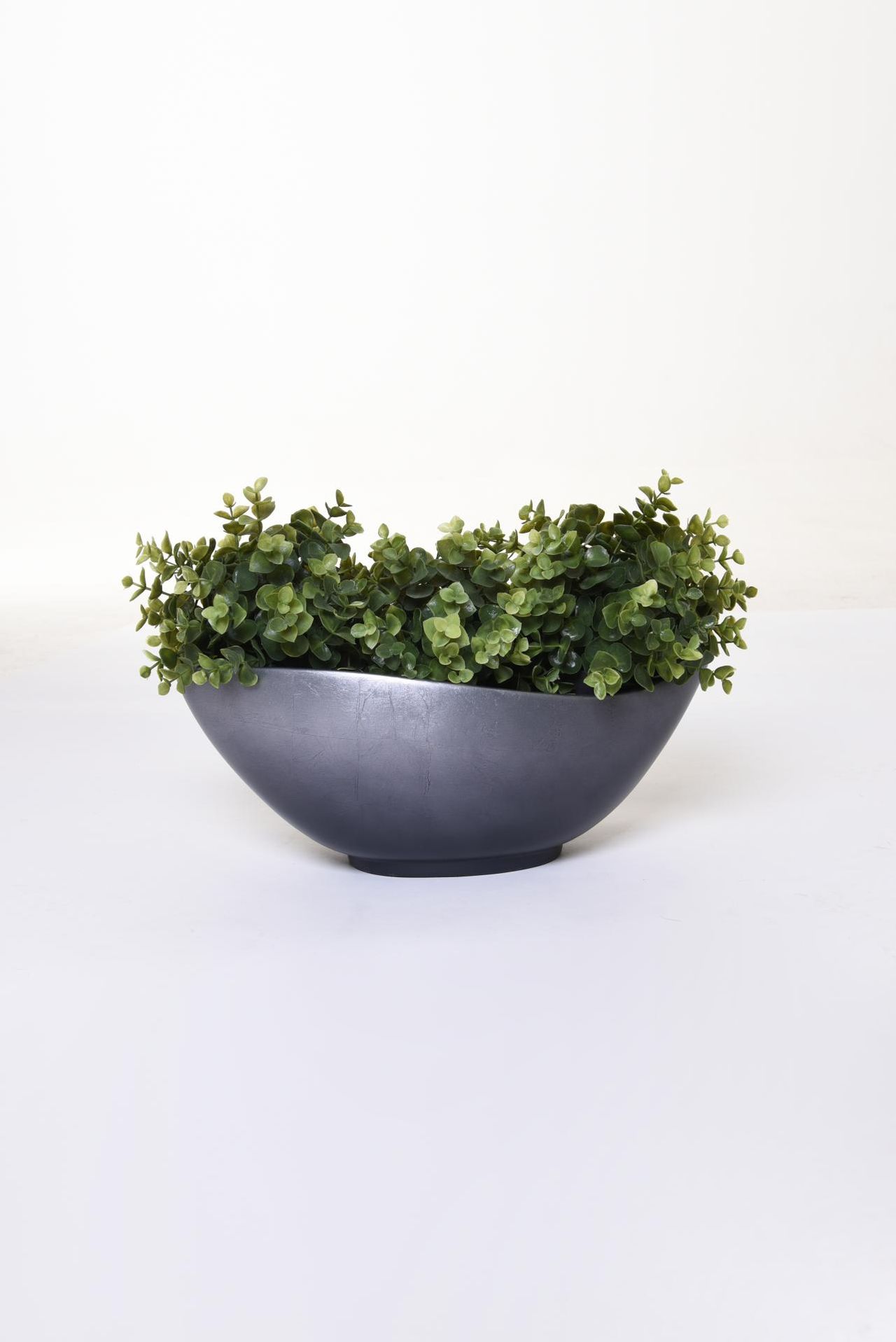 Dekoschale Fiberglas Mondana seidenmatt mit Muster Silber VIVANNO