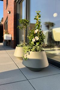 Pflanztopf Pflanzkübel Fiberglas BERBELIT cm Beton-Design Grau