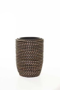 Pflanzkübel Rattan MACETA Schwarz Natur