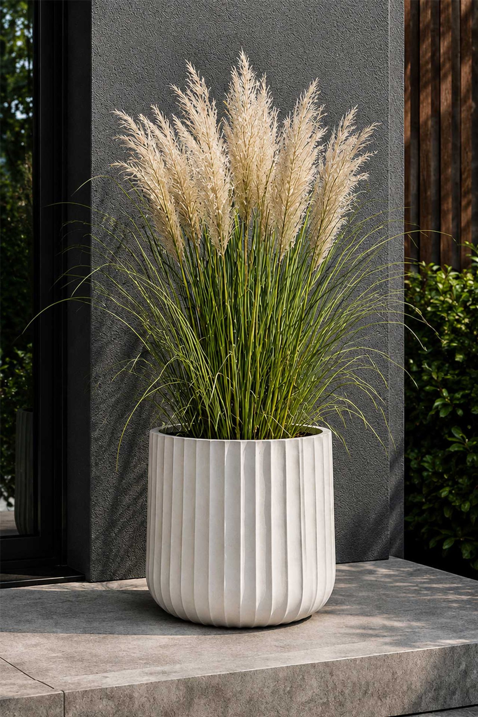 Blumentopf VEKRA ARC Fiberglas 48x50 cm Grau