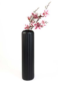 Bodenvase VERTA Fiberglas Schwarz Matt 