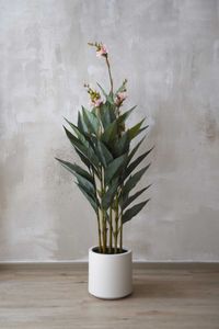Kunstpflanze Blumenrohr in cremefarbenem Dekotopf CANNA rosa