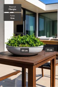 Pflanzschale Blumenschale Fiberglas PLANA beton-design grau