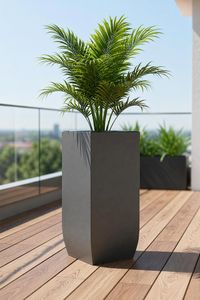 Pflanzkübel Blumenkübel Zink "Linea", Anthrazit
