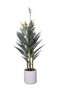 Kunstpflanze Blumenrohr in cremefarbenem Dekotopf CANNA rosa