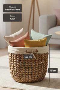 Korb Wäschekorb TINOZZA Wasserhyazinthe Natur