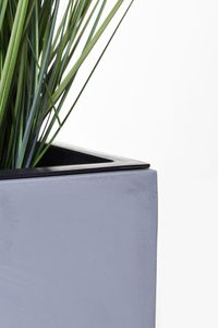 Pflanzkübel Blumenkübel Fiberglas "Block" Säule, Beton-Design, Grau