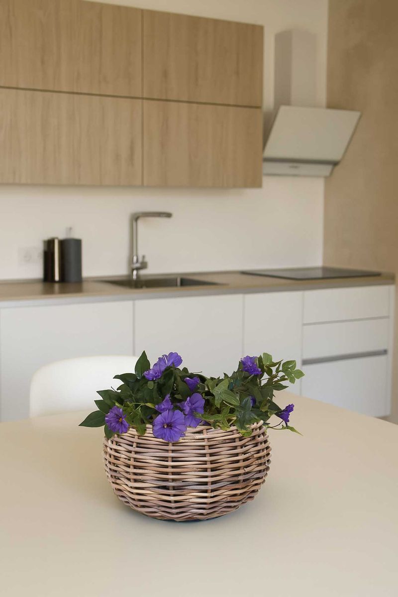 Pflanzkorb Dekokorb Rattan PALLA Grau Natur | 29x19 cm | 30564310129