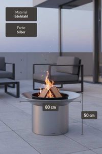 Design Feuerschale Edelstahl "Ronix", Gebürstet
