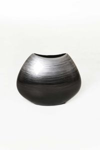 Dekovase CAZU Fiberglas 27x15x21 cm Silber