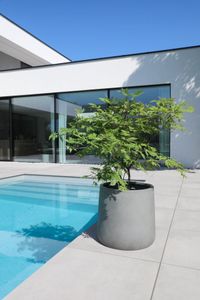 Blumentopf Pflanzkübel Fiberglas VEKRA Beton-Design Grau