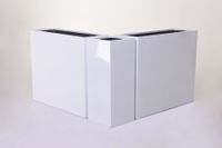Pflanzkübel Raumteiler Eckkombination Fiberglas "Corner" 75, Weiß Hochglanz