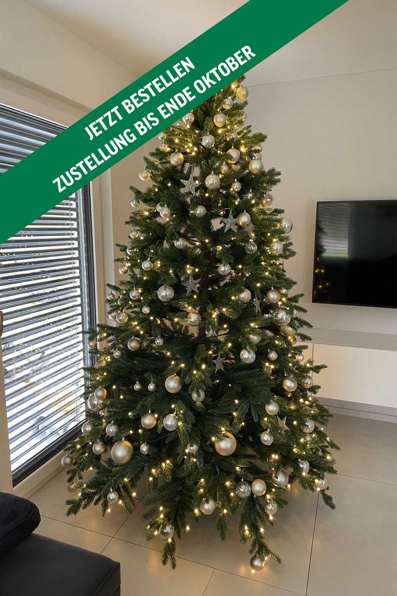 Künstlicher Premium Weihnachtsbaum Nordmanntanne LED, 240 cm hoch | 402401855240