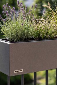Balkonkasten Blumenkasten Fiberzement Milano "Benno", Grau