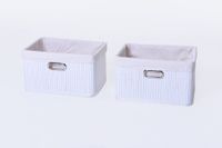 2er Set Regalkorb Schrankkorb Korb für Billy Bambus "Basko", Weiß