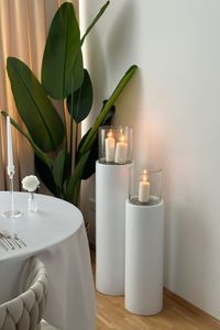 Windlichtsäule Windlicht rund CANDIRO Weiß Matt Windlichtsäule Windlicht rund CANDIRO Weiß Matt