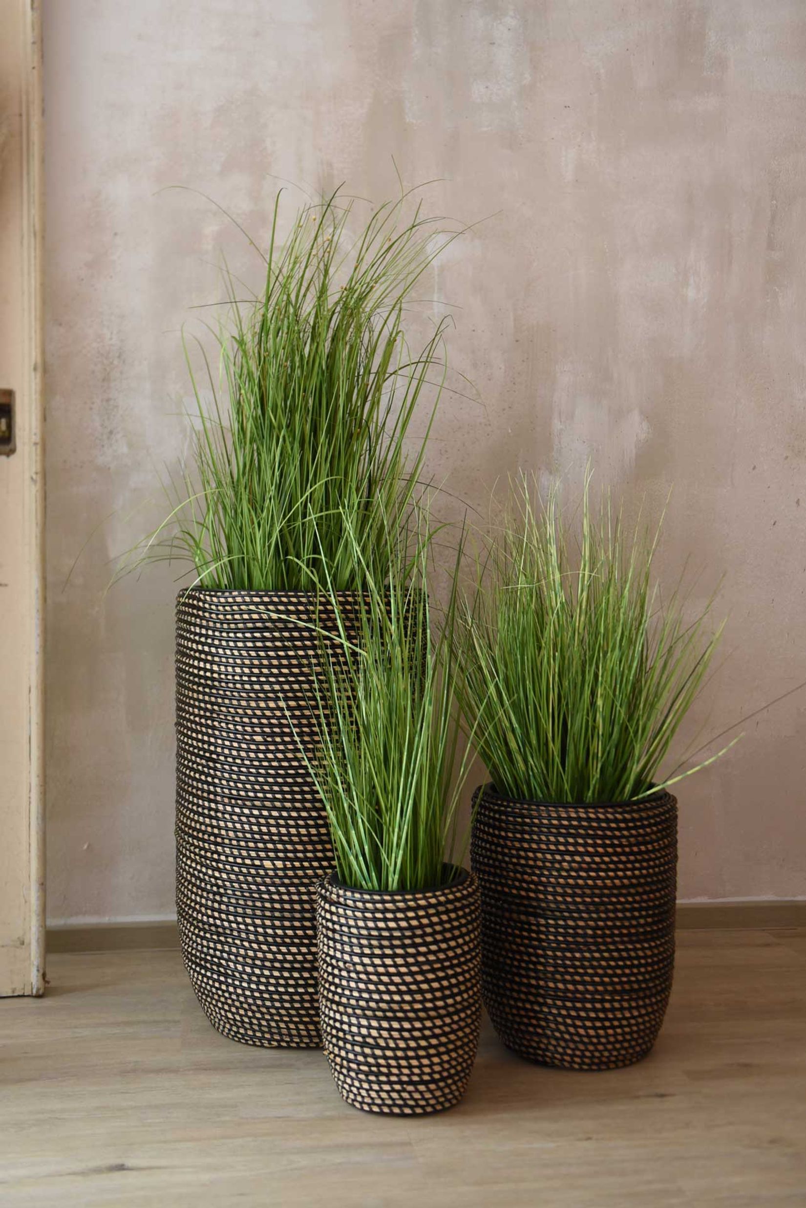 Pflanzkübel Rattan MACETA Schwarz Natur Pflanzkübel Rattan MACETA Schwarz Natur