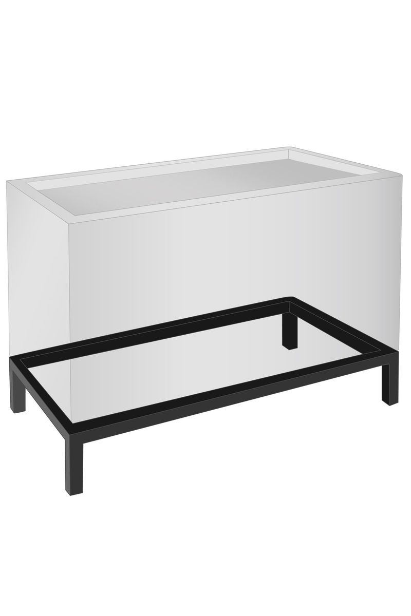 Untergestell Gestell für Pflanzkübel Stahlblech BASE Schwarz 100x45x10 | 10045103141