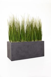 Pflanzkübel Pflanztrog Fiberglas "Maxi", Grau Gestreift